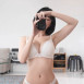 브라 팬티만 입은 강인경 셀카
