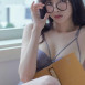 안경쓴 비서 란제리룩 고말숙
