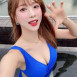 김한나 치어리더 파란 수영복 각도 좋은 가슴골