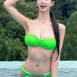 레이싱 모델 반지희 형광 튜브탑 비키니