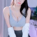 교복 셔츠 벗은 갓세희 회색 브라탑 가슴골