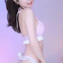 bj 민지유 핑크 브라 토끼 꼬리 달린 팬티