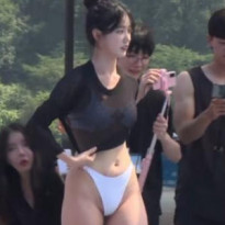 BJ 엔돌핀 하이레그 팬티 매끈 왁싱 라인 흰 비키니 폭주하는 몸매