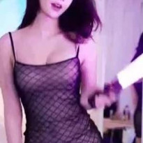 마젠타 망사 시스루 착시 아프리카 교복 끈 슬립
