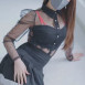 레이싱 모델 장미 시스루 블랙 망사 검스 룩북