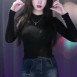 비치는 한갱 시스루 블랙 브라