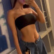 살 많이 빠졌다는 오또맘 튜브탑 개미허리 복근 셀카