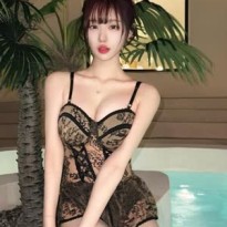 한갱 인스타 시스루 모노키니 수영복 가슴골