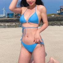 NC 김나연 치어리더 파란 비키니 수영복