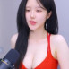 빨간 끈원피스 하얀 가슴골 성하