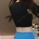 파란 돌핀 팬츠 엉밑살 보이는게 부끄러운 BJ 금화