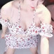 한갱 꽃무늬 탱크탑 천장캠 가슴 덜렁 덜렁