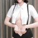 아프리카 햄찡이 섹시 댄스 단추푼 크롭 셔츠 노브라