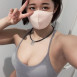 일본 헬스녀 땀에 젖은 스포츠 브라 가슴 겨드랑이 노출 셀카