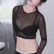 넥스트레벨 댄스 쵸단 시스루 망사 블랙 브라 가슴골