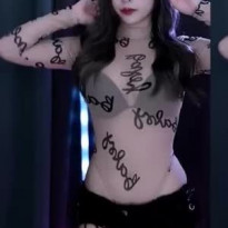 BJ 하루짱 시스루 하이레그 블랙 브라 가슴골 노출