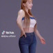 DJ Jina 틱톡 튜브탑 청바지핏 가슴 흔들