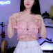 쵸단 영혼까지 끌어모은 가슴골 핑크 앞 스트랩