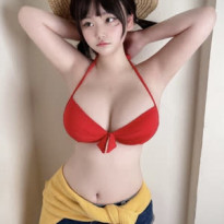 거유녀의 밀짚모자 루피 코스프레