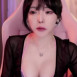 탕후루 먹는 윤개굴이 핑크색 체크 브라 가슴골