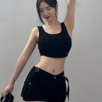 BJ 금화 비키니, 블랙 민소매 골반 클라스