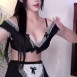 한갱 메이드 코스프레 섹시 댄스 가슴 튕기기