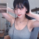 머리묶는 회색끈나시 쵸단