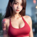 AI야 문신하고 돌핀팬츠 입은 눈나 그려줘