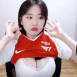 티원팬 소람잉 빨간 유니폼 벗기 가슴골