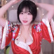수련수련 빨간 유카타 가슴골