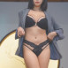 꽃빵 야한 레이스 블랙 브라 팬티 오피스룩 룩북