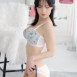 희솔 미니스커트 여친룩 흰 레이스 브라 팬티