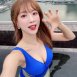 김한나 치어리더 파란 비키니 가슴골