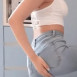 BJ 김나은 등이 시원한 흰 끈나시 묵직한 가슴 패드