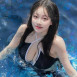 X홀터넥 비키니 수영장속 기무세딘 위에서본 가슴골