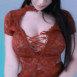 춤추는 하루좌 레드 시스루 스트랩 가슴골