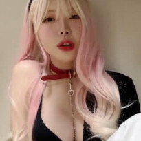 마음잉 검정 브라 가슴골 개목줄