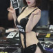 송주아 끈 하네스 하이레그 블랙브라 가슴골