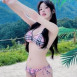 한갱 체크 비키니 헐렁 팬츠 틈